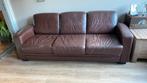 Gratis bruin leren bank, Ophalen, Gebruikt, Driepersoons, 200 tot 250 cm