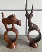 Prachtige houten servetringen. Afrika everzwijn hert, Antiek en Kunst, Ophalen of Verzenden