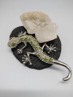 Hagedis met Kristallen, Verzamelen, Dierenverzamelingen, Ophalen of Verzenden, Zo goed als nieuw, Beeldje of Figuurtje