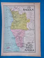 Historische landkaart Angola en Zuid-West Afrika (Namibië), Gelezen, Overige gebieden, Ophalen of Verzenden, Landkaart