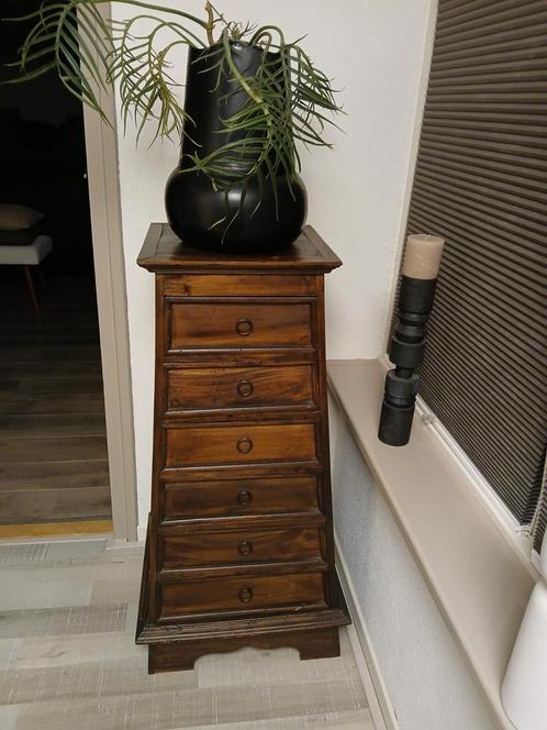 Houten Ladekastje met Metalen Ringen, Huis en Inrichting, Kasten | Ladekasten, Zo goed als nieuw, Minder dan 100 cm, Minder dan 50 cm