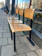 Schoolstoel, Drie, Zwart, Vintage, Ophalen of Verzenden