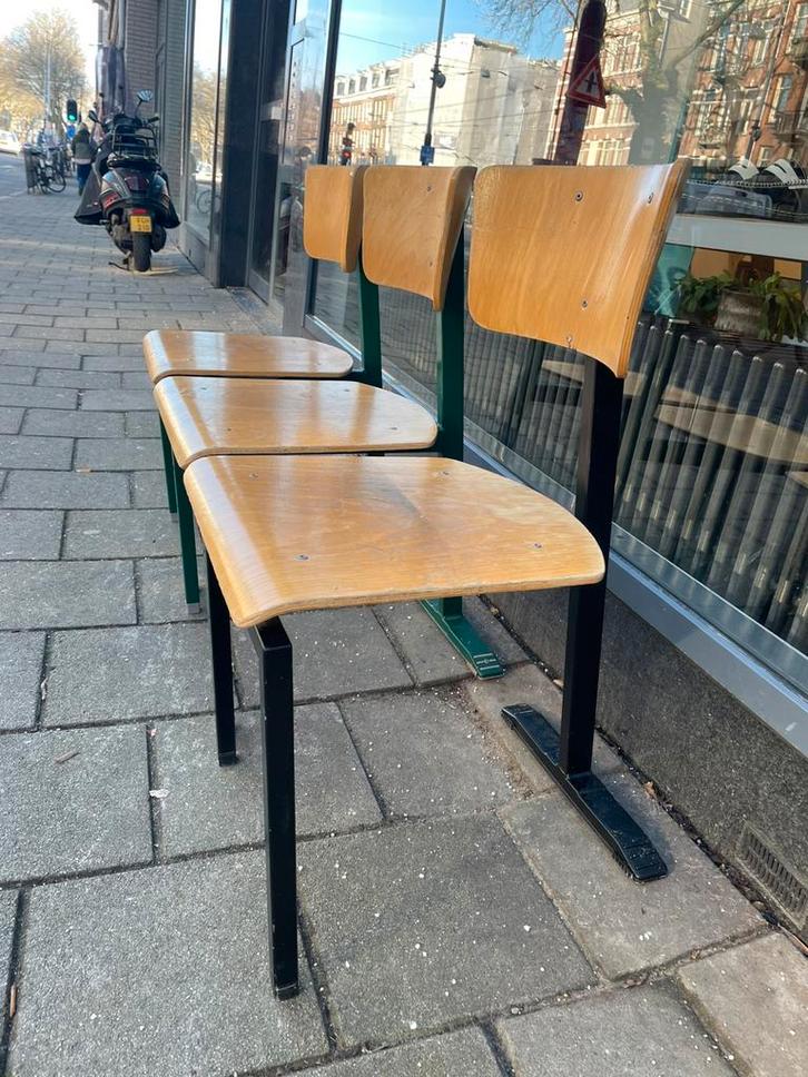 Schoolstoel, Huis en Inrichting, Stoelen, Zo goed als nieuw, Drie, Zwart, Ophalen of Verzenden