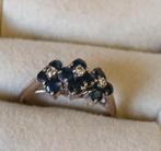 Witgouden Ring met Saffier & Briljant, Sieraden, Tassen en Uiterlijk, Ringen, Ophalen, Blauw, Met edelsteen, Dame