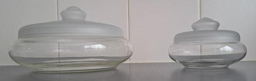 Sixties koektrommel en bonbonniere, Antiek en Kunst, Antiek | Glas en Kristal, Ophalen of Verzenden