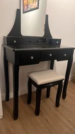 Kaptafel kap make up tafel makeuptafel make up zwart + stoel, Minder dan 100 cm, Hout, 50 tot 100 cm, Ophalen of Verzenden