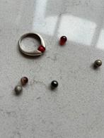 Melano cateye ring zilver met 6 steentjes, Sieraden, Tassen en Uiterlijk, Ringen, Ophalen, Zo goed als nieuw, Zilver, Dame