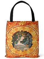 Alphonse Mucha ''Flowers' Canvas Tas voor laptop ipad, Sieraden, Tassen en Uiterlijk, Nieuw, Verzenden