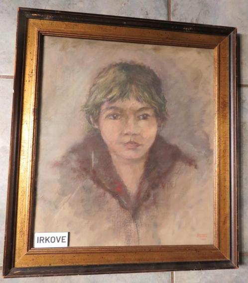 AQUAREL PORTRET VAN EEN JONGEN * Gesigneerd *, Antiek en Kunst, Kunst | Schilderijen | Klassiek, Ophalen of Verzenden