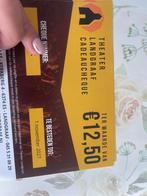 Theater Landgraaf Cadeaucheque - €12,50 1+1 gratis, Tickets en Kaartjes, Twee personen, September