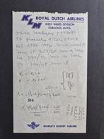 KLM klad papiertje West Indies Division jaren 40/50 (K1144), Verzamelen, Luchtvaart en Vliegtuigspotten, Ophalen of Verzenden