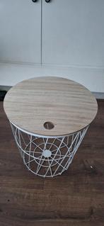 Bijzettafel/nachtkastje staal, Ophalen, Minder dan 55 cm, Rond, Zo goed als nieuw