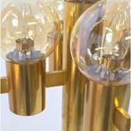 Mid century  vloerlamp messing Hans Agne Jakobsson 70s, Ophalen, Gebruikt, Glas, 150 tot 200 cm