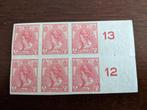 NL 1923; ONGETAND BLOK (6) KON. WILHELMINA 2 FOTO'S LEES, Postzegels en Munten, Postzegels | Nederland, Verzenden, T/m 1940, Postfris