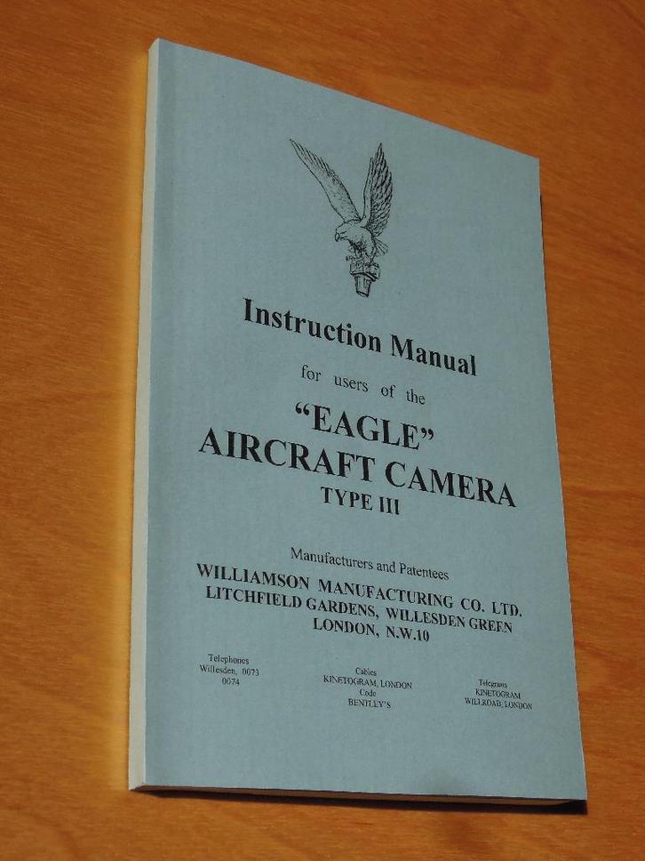 Handleiding “EAGLE” vliegtuigcamera Type III - Herdruk, Verzamelen, Luchtvaart en Vliegtuigspotten, Zo goed als nieuw, Boek of Tijdschrift