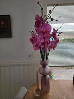 Kunst orchideeën roze met vaas, Ophalen of Verzenden, Zo goed als nieuw