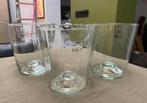 3 X Mica Decorations Vaas pot recycled glas voor tulpen, Overige kleuren, Ophalen of Verzenden, Minder dan 50 cm, Glas