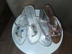 Zilveren slippers met strass steentjes  2er - Maat 40, Donna Sherry, Ophalen of Verzenden, Gedragen, Slippers