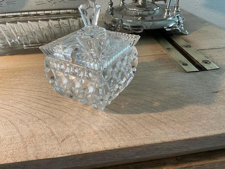 Kristallen suikerpotje, Antiek en Kunst, Antiek | Glas en Kristal, Ophalen of Verzenden