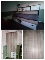 Leuk bed met achterwand en kast (pep serie), Ophalen, Gebruikt, Eenpersoons