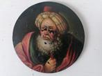 Antieke schildering op rond paneel - Oriëntaals portret –, Antiek en Kunst, Kunst | Schilderijen | Klassiek, Ophalen