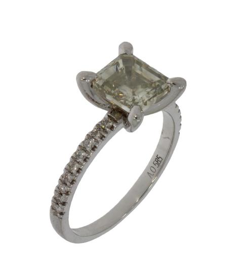 Luxe 14k gouden ring grote diamant 2,24ct AIG certificaat, Sieraden, Tassen en Uiterlijk, Ringen, Nieuw, Dame, 17 tot 18, Goud