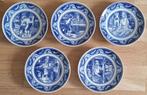 5x Delfts Blauwe wandborden - Thema de bakker- Adv S 452, Antiek en Kunst, Antiek | Wandborden en Tegels, Ophalen of Verzenden