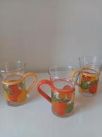 3 vintage theeglazen jaren 70, Ophalen of Verzenden, Zo goed als nieuw, Overige typen