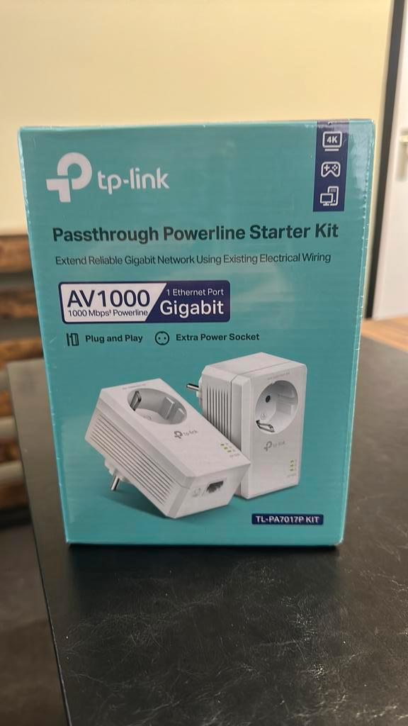 TP-Link AV1000 Gigabit Passthrough Powerline Starter Kit, Computers en Software, Netwerk switches, Ophalen of Verzenden