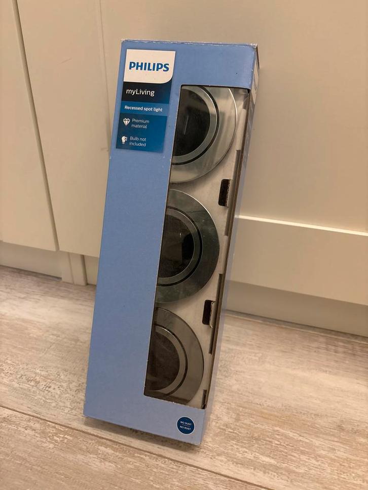 Philips MyLiving Inbouwspots - Nieuw in doos!, Huis en Inrichting, Lampen | Spots, Nieuw, Plafondspot of Wandspot, Metaal of Aluminium