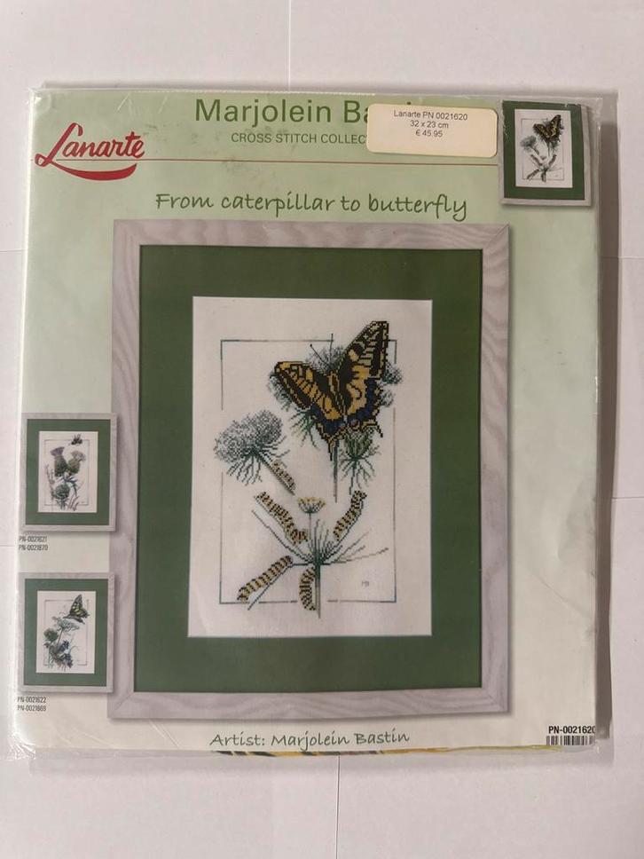 Lanarte Borduurpakket - Vlinder, Hobby en Vrije tijd, Borduren en Borduurmachines, Nieuw, Borduurpakket, Handborduren, Ophalen of Verzenden