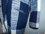 Woolrich lang vest grote ruiten print donker blauw wit L, Maat 46/48 (XL) of groter, Zo goed als nieuw, Woolrich, Verzenden