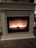 Sfeerhaard met ombouw en 2 warmtestanden, Ophalen, Vrijstaande haard, Elektrische haard