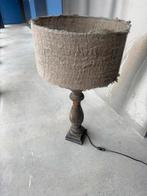 Baluster lampenvoet met shabby linnen lampenkap, Ophalen, Zo goed als nieuw, 75 cm of meer