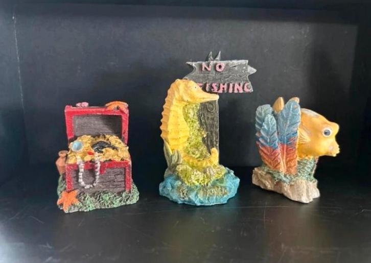 Beeztees ornamentset aquarium, Dieren en Toebehoren, Vissen | Aquaria en Toebehoren, Zo goed als nieuw, Ophalen of Verzenden