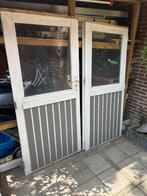 Gratis dubbele deuren blokhut, Tuin en Terras, Tuinhuizen, Ophalen, Schuur, Zonder ramen, Hout
