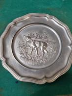 wandbord tin met hert, Antiek en Kunst, Antiek | Tin, Ophalen of Verzenden