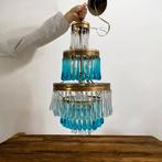 Vintage blauwe teardrop luster / chandelier / hanglamp, Ophalen