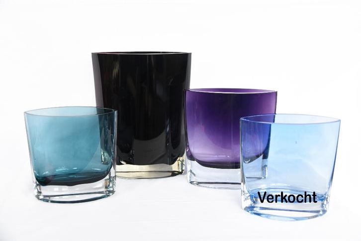 Vintage Krosno vazen, Huis en Inrichting, Woonaccessoires | Vazen, Zo goed als nieuw, Overige kleuren, Minder dan 50 cm, Glas