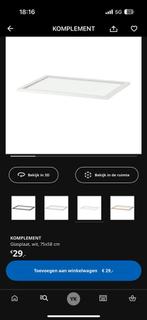 KOMPLEMENT Glasplaat Wit 75x58 cm, Ophalen, Zo goed als nieuw