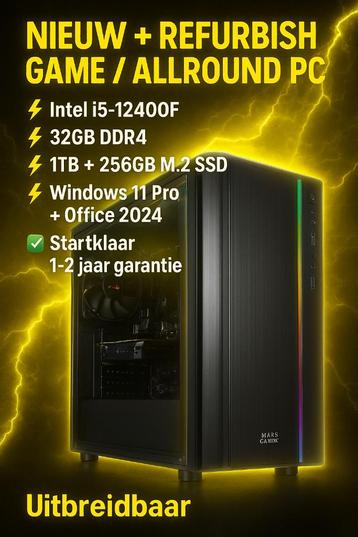 Krachtige Game Pc + i5 12e Gen.+32 Gb+RTX 3060 Ti + Garantie beschikbaar voor biedingen