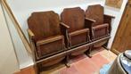 Antieke Vintage theaterstoelen (rij van drie), Antiek en Kunst, Ophalen