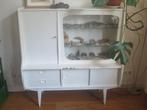 vintage dressoir kast met vitrine retro highboard, Huis en Inrichting, Kasten | Dressoirs, Gebruikt, 100 tot 150 cm, Glas, Met lade(s)