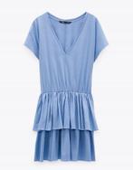 Nieuwe Zara jurk volant met laagjes maat 38, Kleding | Dames, Maat 38/40 (M), Blauw, Zara, Nieuw
