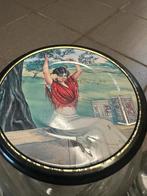 Vintage Glazen Pot met Decoratieve Deksel antieke blikken, Ophalen, Gebruikt