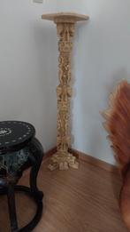 Ivorine,ivoor-look sokkel pilaar met Olifant,vrouw,boeddha's, Ophalen, Zo goed als nieuw