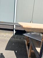 Deens ovale eettafel 200x100x3 verjongd eiken rustiek, Ophalen, 100 tot 150 cm, Vijf personen of meer, Ovaal