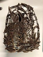 Prachtige metalen Batikstempel met 2 ooievaars, Antiek en Kunst, Ophalen of Verzenden