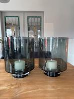 2 windlichten XL smoke grey, Ophalen, Zo goed als nieuw, Overige materialen, 25 tot 50 cm