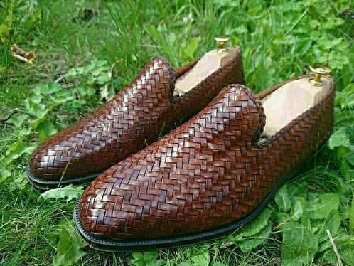Magnanni Herrera gevlochten geweven loafers instappers 41, Kleding | Heren, Schoenen, Zo goed als nieuw, Loafers, Bruin, Ophalen of Verzenden